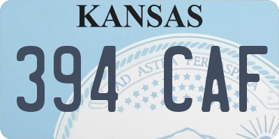 KS license plate 394CAF