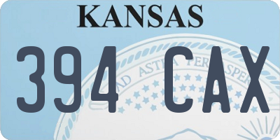 KS license plate 394CAX