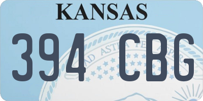 KS license plate 394CBG