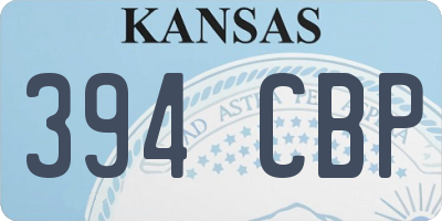 KS license plate 394CBP