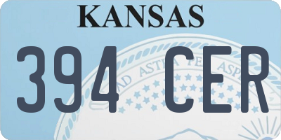 KS license plate 394CER