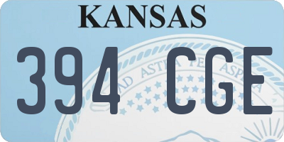 KS license plate 394CGE