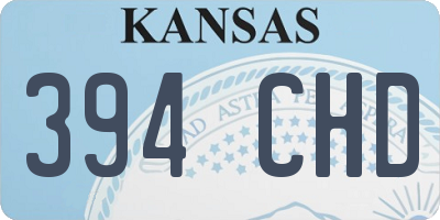 KS license plate 394CHD