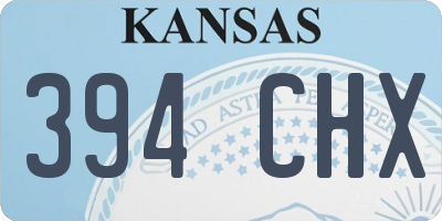 KS license plate 394CHX