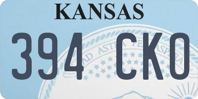 KS license plate 394CKO