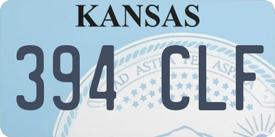KS license plate 394CLF
