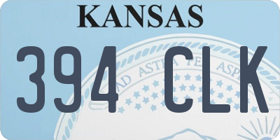 KS license plate 394CLK