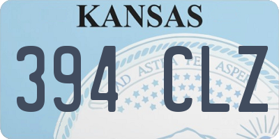 KS license plate 394CLZ