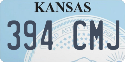 KS license plate 394CMJ