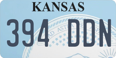 KS license plate 394DDN