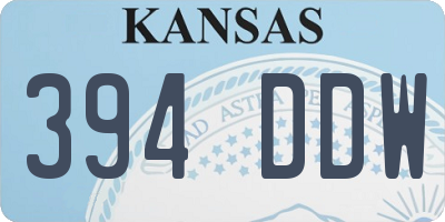 KS license plate 394DDW