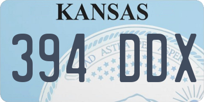 KS license plate 394DDX