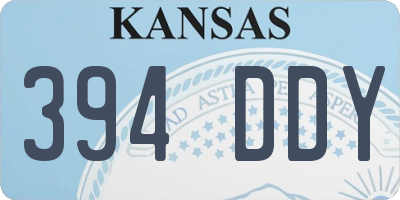 KS license plate 394DDY