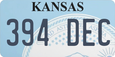 KS license plate 394DEC