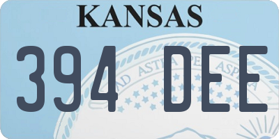 KS license plate 394DEE