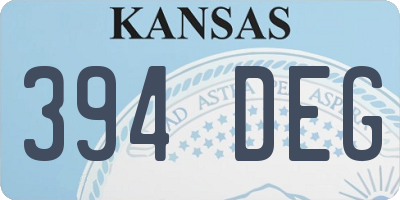 KS license plate 394DEG