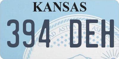 KS license plate 394DEH