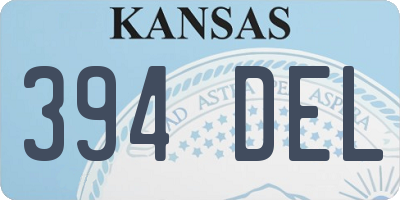 KS license plate 394DEL