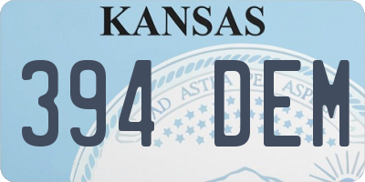 KS license plate 394DEM