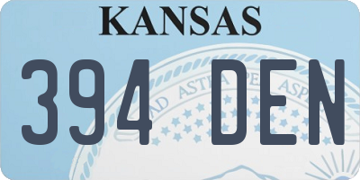 KS license plate 394DEN
