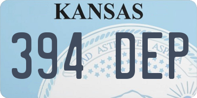 KS license plate 394DEP