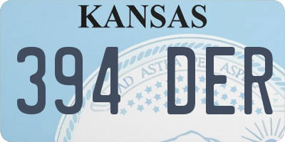 KS license plate 394DER