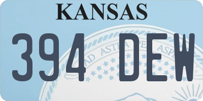 KS license plate 394DEW