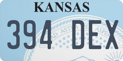 KS license plate 394DEX