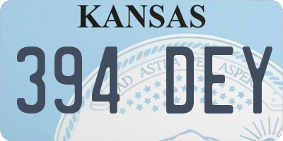 KS license plate 394DEY