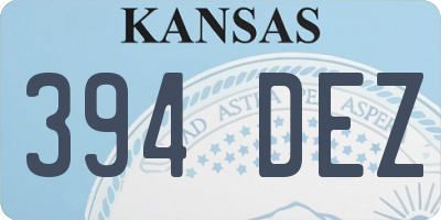 KS license plate 394DEZ