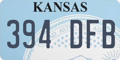 KS license plate 394DFB