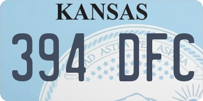 KS license plate 394DFC