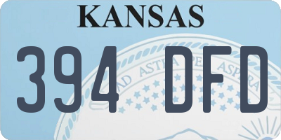 KS license plate 394DFD