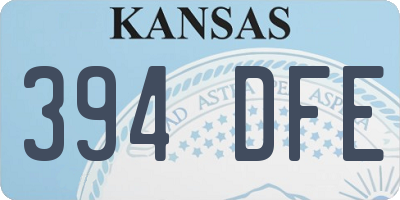 KS license plate 394DFE