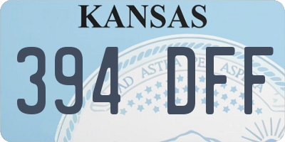 KS license plate 394DFF