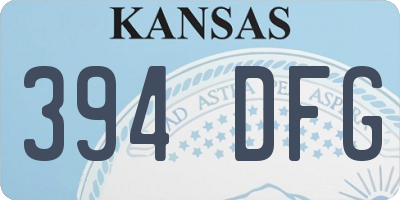 KS license plate 394DFG