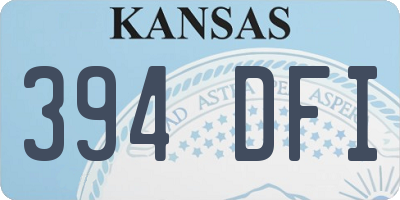 KS license plate 394DFI