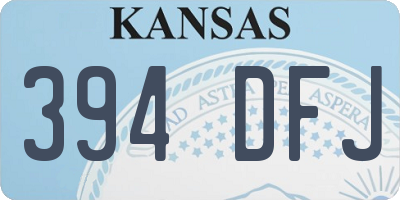 KS license plate 394DFJ