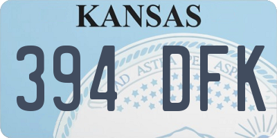 KS license plate 394DFK