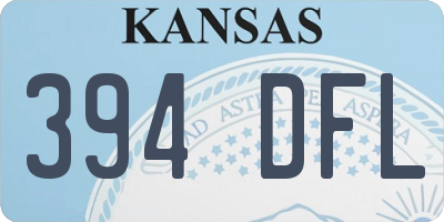 KS license plate 394DFL