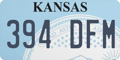 KS license plate 394DFM