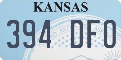 KS license plate 394DFO