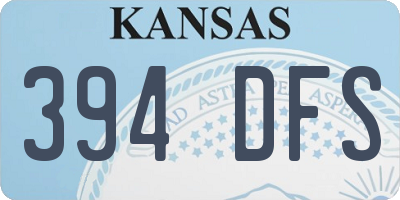 KS license plate 394DFS