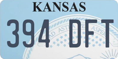 KS license plate 394DFT