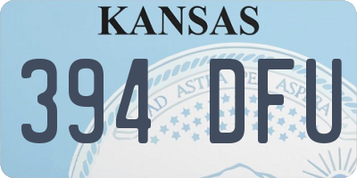 KS license plate 394DFU