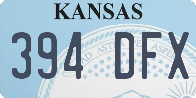 KS license plate 394DFX