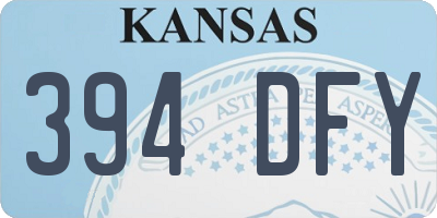 KS license plate 394DFY