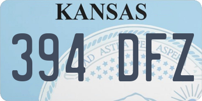 KS license plate 394DFZ