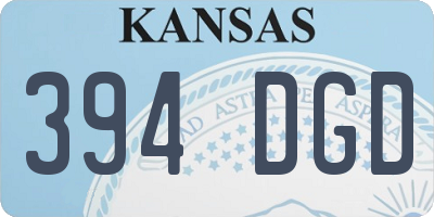 KS license plate 394DGD