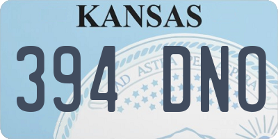 KS license plate 394DNO